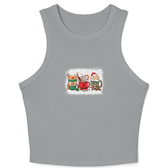 Christmas Hot Chocolate Cup Crop Tank Top