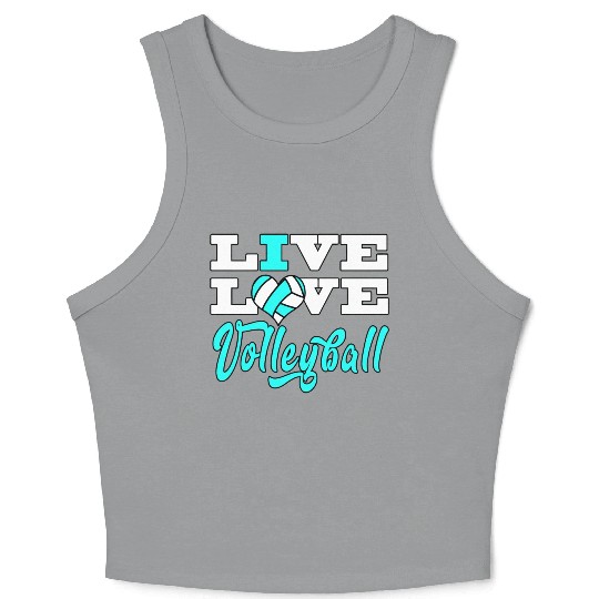 Volleyball Live Love Light Blue For Girlsns Crop Tank Top