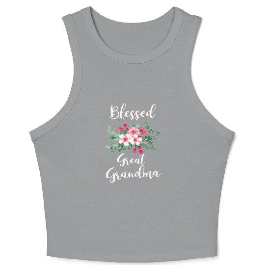 Blessed Great Grandma Flower Bouquet For Grandma Crop Tank Top