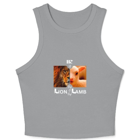 He is the Lion and the Lamb Crop Tank Top