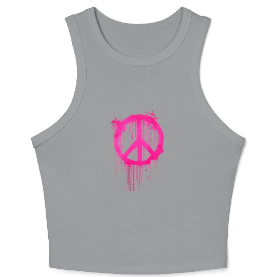 world peace graffiti urban street art Crop Tank Top