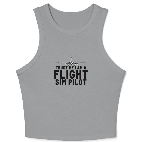 Pilot Aviation Airplane Airline Flight Sim Pilot Crop Tank Top
