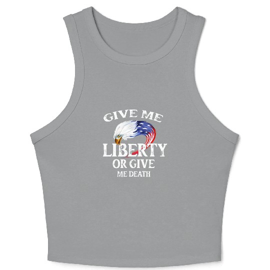 Vintage Give Me Liberty Or Give Me Death Crop Tank Top
