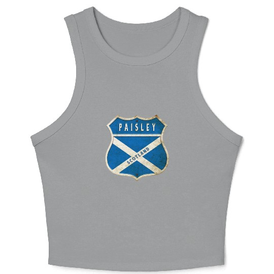 Paisley Scotland coat of arms flag design Crop Tank Top