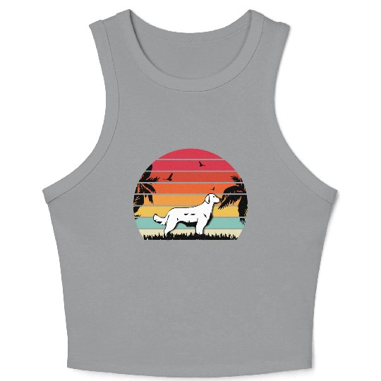 golden retriever retro style retriever lover Crop Tank Top