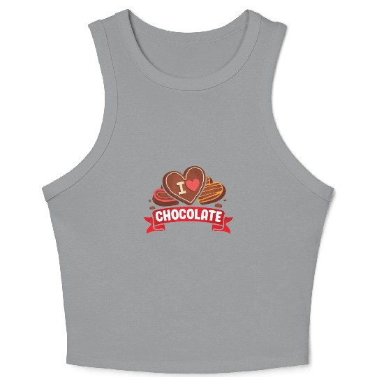 I Love Chocolate Sweets Candy Chocolate Bar Crop Tank Top