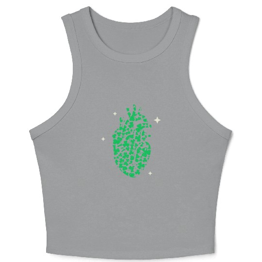 Shamrock Heart Cardiac Nurse St Patricks Day Crop Tank Top