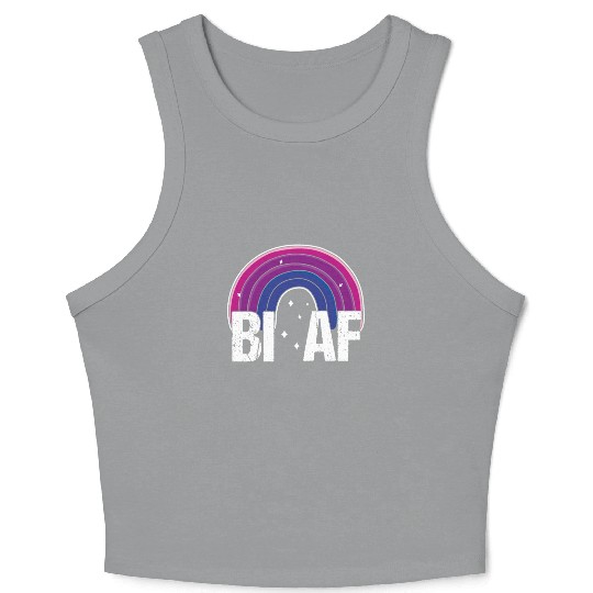Bi AF Bisexual Pride Flag Rainbow Crop Tank Top