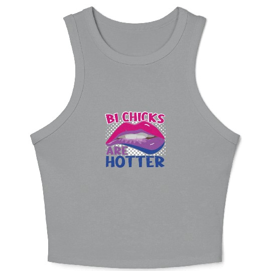 Bi Chicks Are Hotter Bisexual Pride Flag Lips Crop Tank Top
