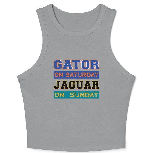 Gator On Saturday Jaguar On Sunday Jacksonville Fo Crop Tank Top