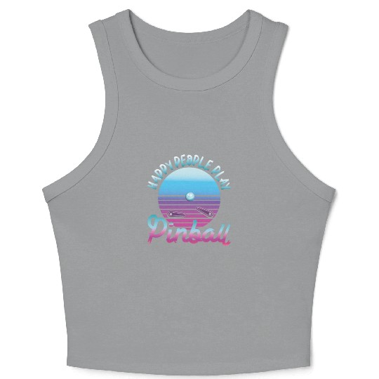Happy People Play Pinball Retro 80s Crop Tank Top