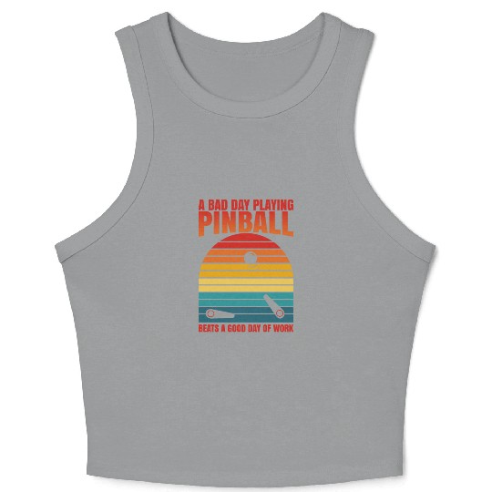 Retro Pinball Beats Work Arcade Machine Crop Tank Top