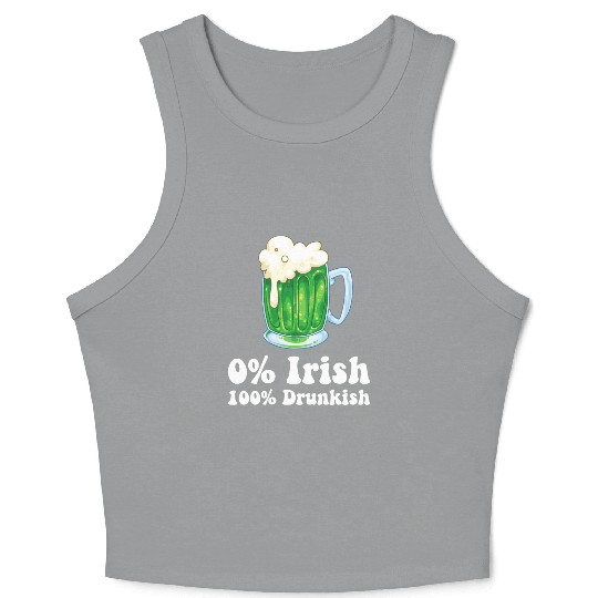 0 Irish Funny St Patricks Day Day Drinking Bar Crop Tank Top