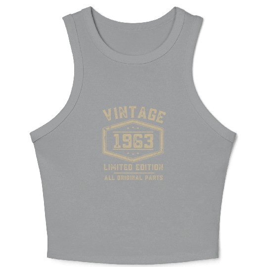 60 Years Vintage 1963 Retro 60th Birthday Crop Tank Top