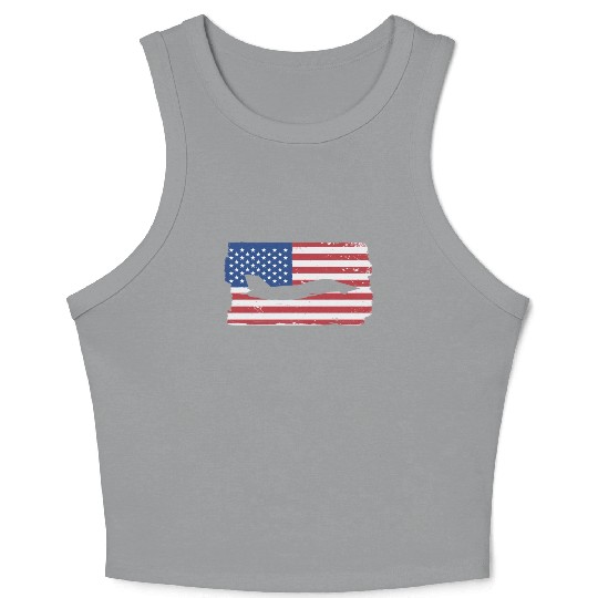 F-14 Tomcat Fighter Jet American Flag F14 Tomcat Crop Tank Top