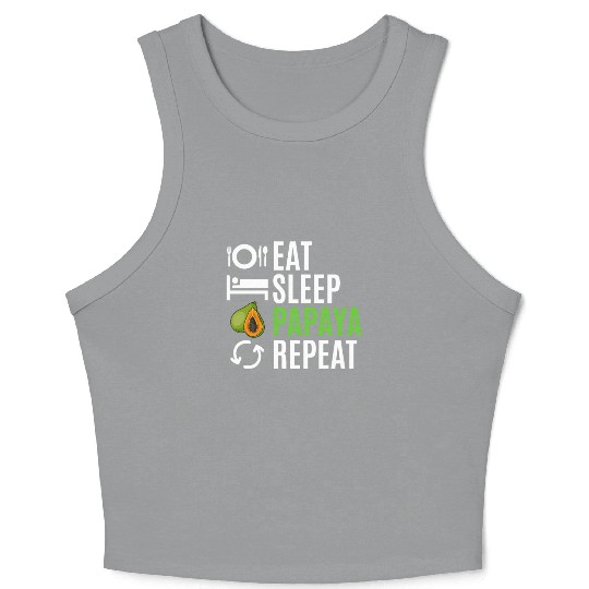 Eat Sleep Papaya Repeat Crop Tank Top