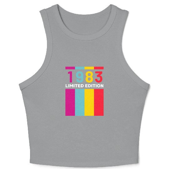 40 Years Vintage 1983 Retro 40th Birthday Crop Tank Top