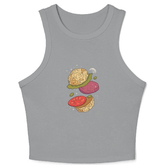 Planets burger vegetables Planets burger vegetable Crop Tank Top
