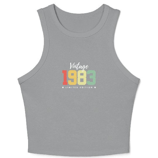40 Years Vintage 1983 Retro 40th Birthday Crop Tank Top