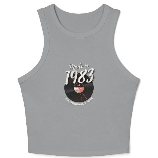 40 Years Vintage 1983 Retro 40th Birthday Crop Tank Top
