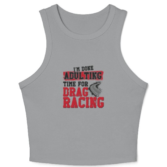 Drag Racing Race Car Vintage I'm Crop Tank Top