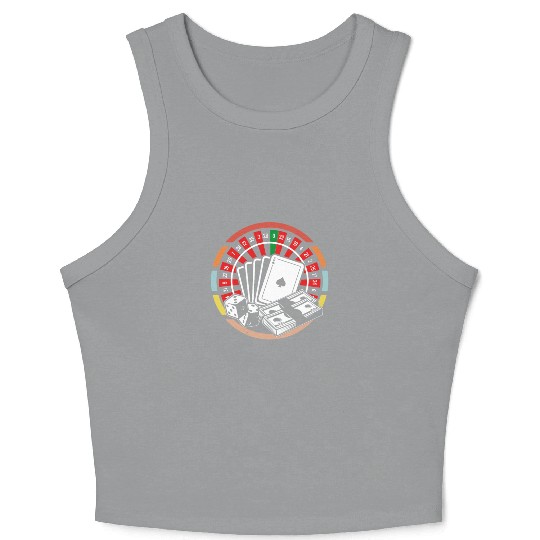 Poker Cards Roulette Wheel Casino Gambling Crop Tank Top