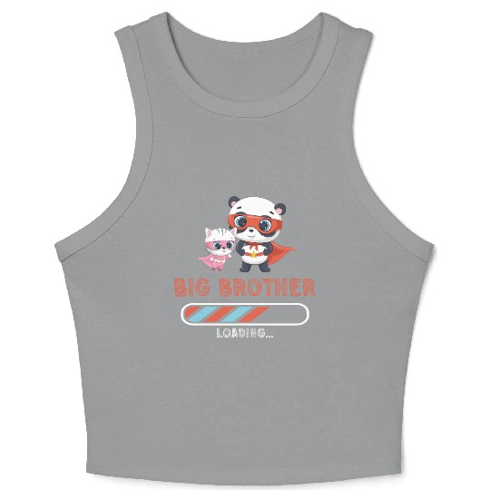 Big brother super hero panda cat Crop Tank Top