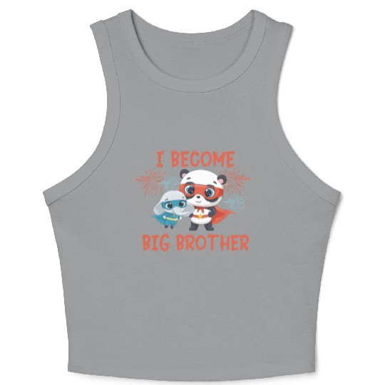 Big brother super hero panda elephant Crop Tank Top