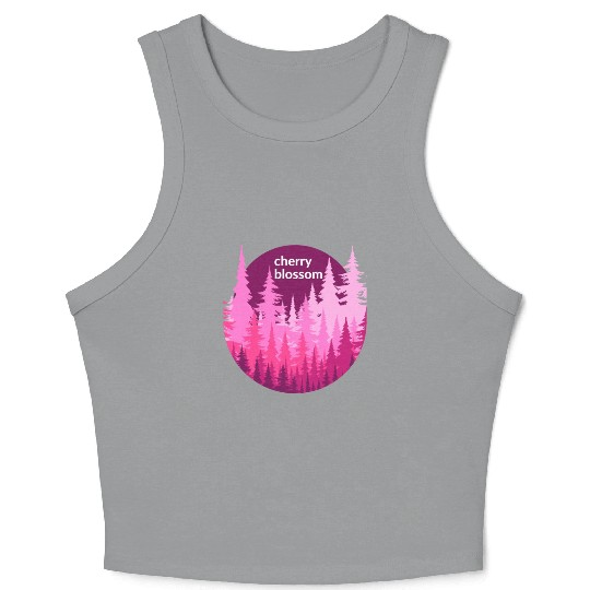 Cherry Blossom Forest Sun Crop Tank Top