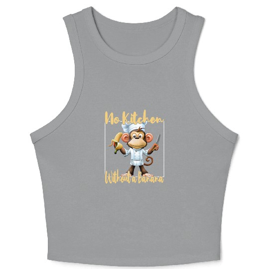Banana Vibes kitchen monkey Crop Tank Top