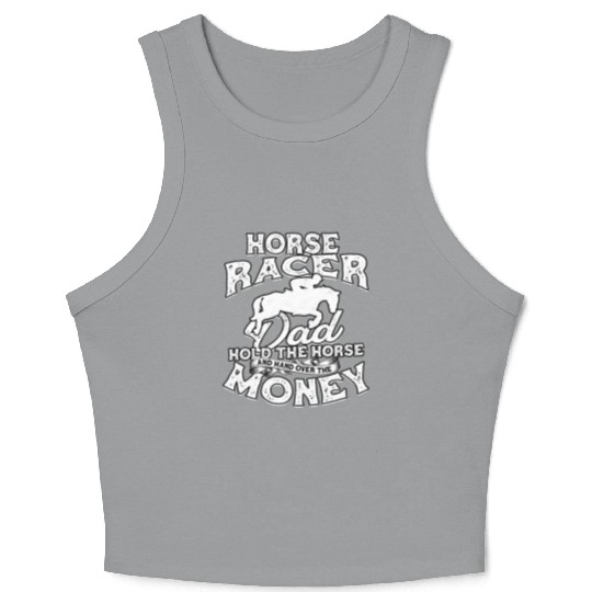 Horse Racing Dad Equestrian Horseback Horse Racer Crop Tank Top
