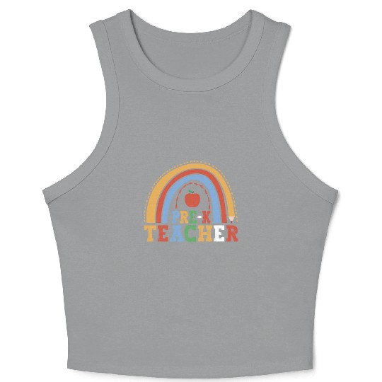 Pre-K Teacher 100th Day Of School Education Crop Tank Top