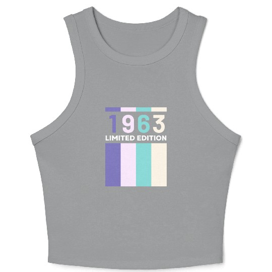 60 Years Vintage 1963 Retro 60th Birthday Crop Tank Top