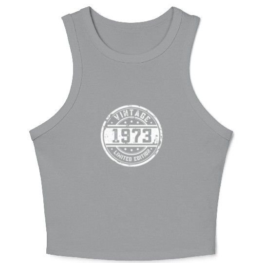 50 Years Vintage 1973 Retro 50th Birthday Crop Tank Top