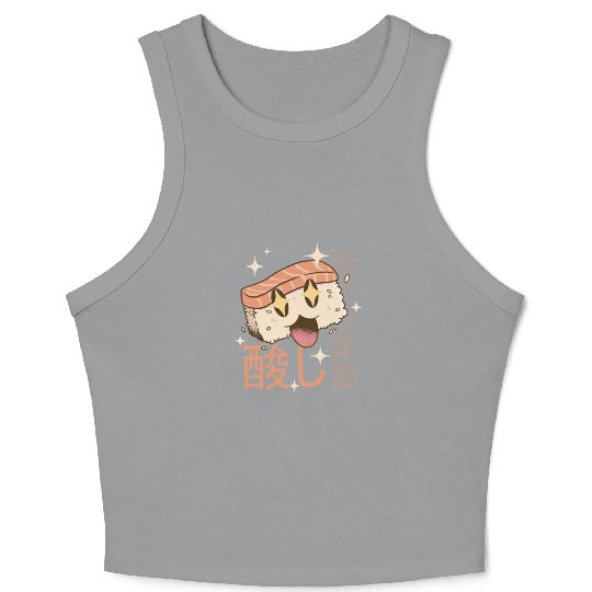 Cute Sushi Pastel Kawaii Aesthetic, Yami Kawaii, Crop Tank Top