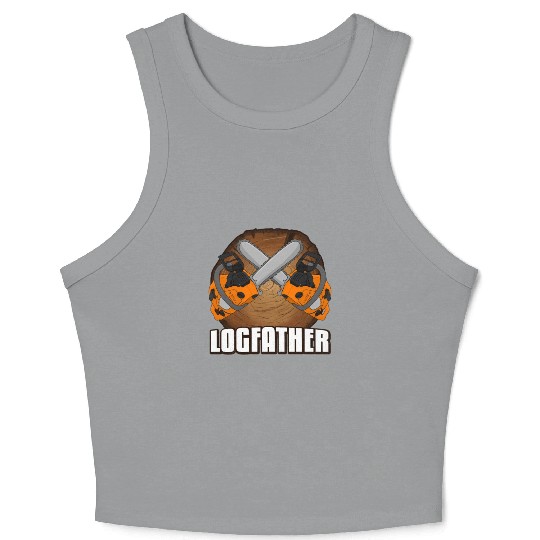 chainsaw Logfather Lumberjack Crop Tank Top