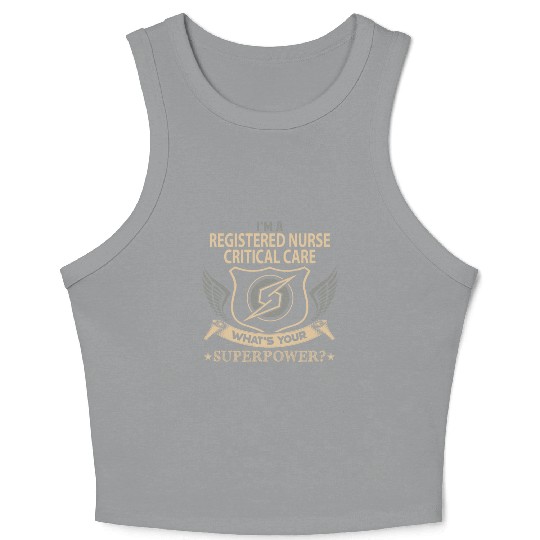 Registered Nurse Critical Care Crop Tank Top - Superpowe