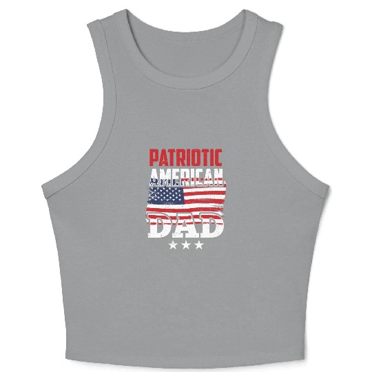 Patriotic American Dad Patriot US USA Crop Tank Top