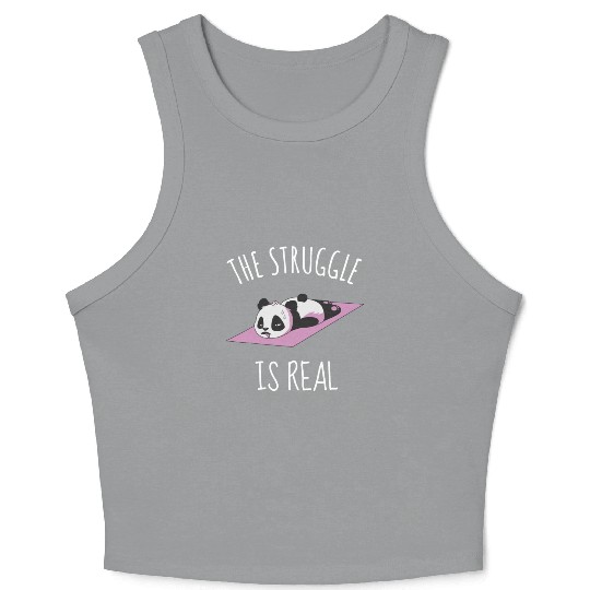 Funny Panda Women Yoga Gym Exercise The Struggle i Crop Tank Top