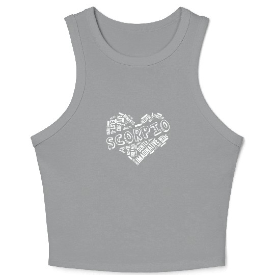 Scorpio Heart Word Cloud Doodle Astrology Zodiac S Crop Tank Top