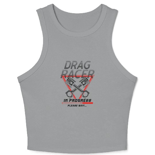 Drag Racing Race Car Retro Vintage Crop Tank Top
