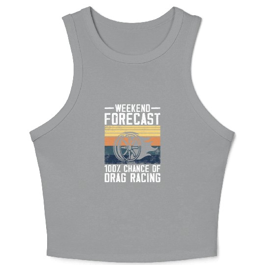 Drag Racing Race Car Retro Vintage Crop Tank Top