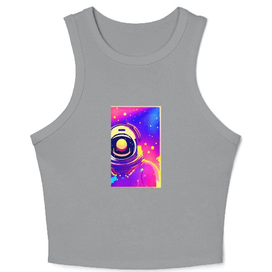 Astronaut neon colors Crop Tank Top