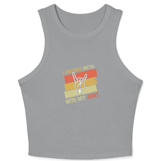 Vintage Metal With Aunt Metal Kid Music Lover Crop Tank Top