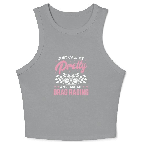 Drag Racing Race Car Girl Just Crop Tank Top