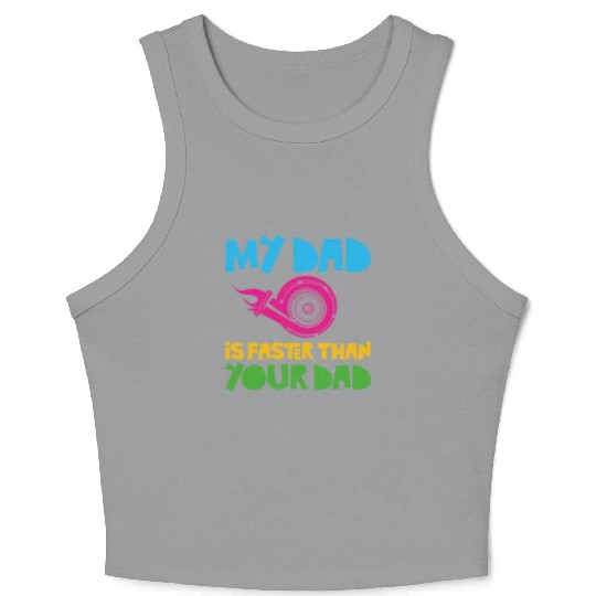 Drag Racing Race Car Dad Son Crop Tank Top