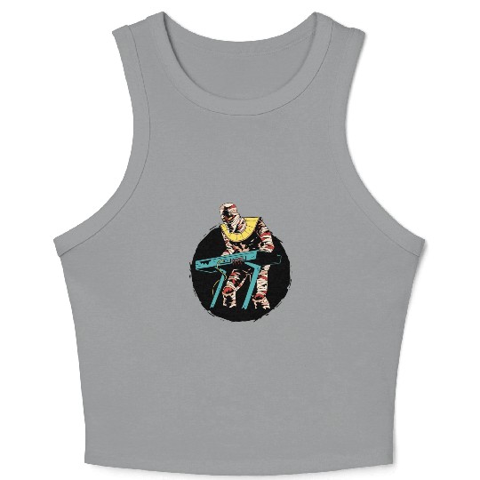 Mummy playing keyboards Mummy playing keyboards in Crop Tank Top