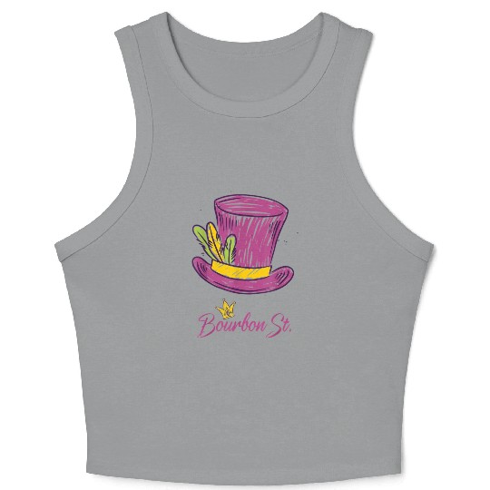 Bourbon Street Mardi Gras New Orleans French Quart Crop Tank Top