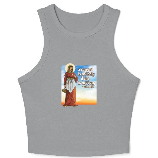 Saint Zita Catholic Patron Maids Waiter Homemakers Crop Tank Top