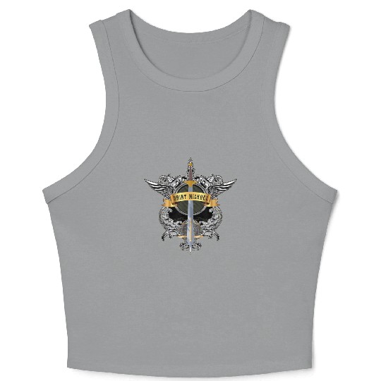Sword of Saint Michael the Archangel Catholic Men Crop Tank Top